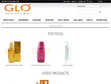 Tablet Screenshot of glo-shop.com